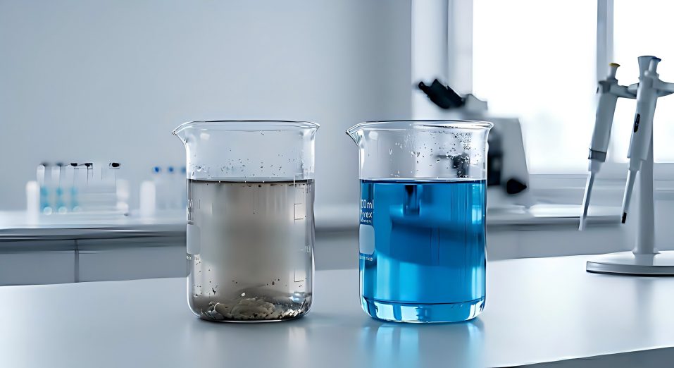 Gardenia Blue stability test comparison: Standard vs Green Spring Chelation Technology