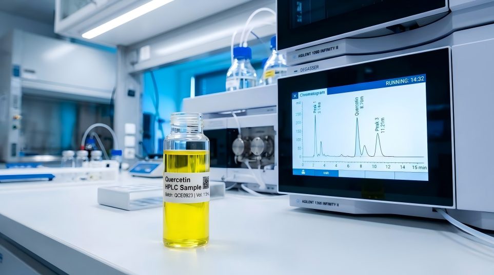 Green Spring Quercetin purity testing and flavonoid assay verification via modern HPLC laboratory Green Spring Quercetin purity testing and flavonoid assay verification via modern HPLC laboratory